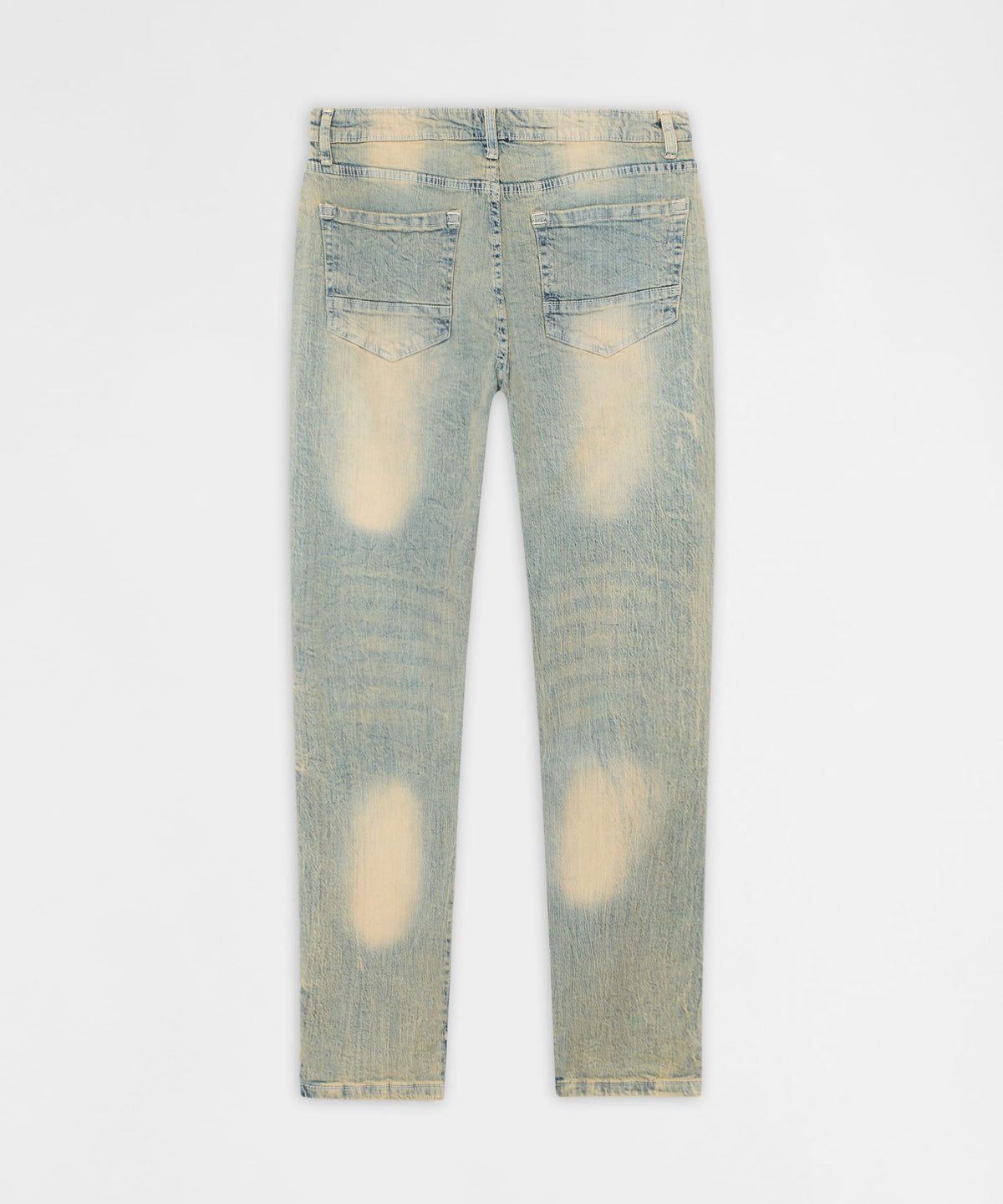 Ladder Distressed Skinny Jeans - Light Blue