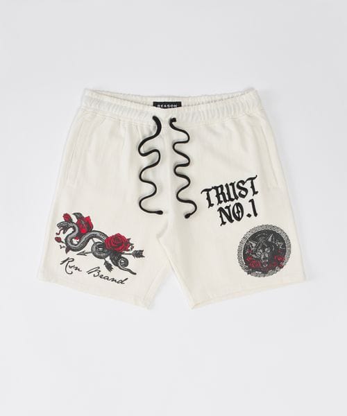 Kids Trust No 1 Fleece Shorts - Cream